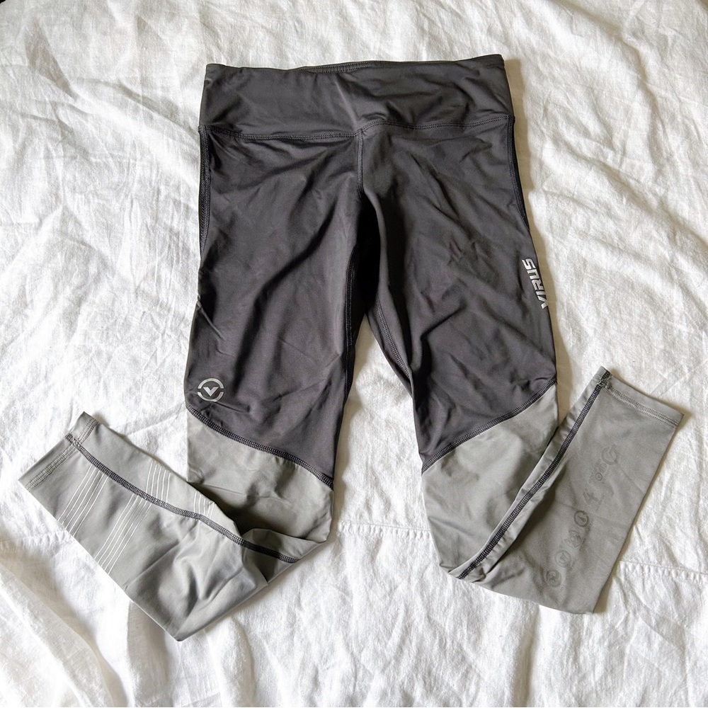 Virus Colorblock Compression Tights Leggings Sz S - image 1